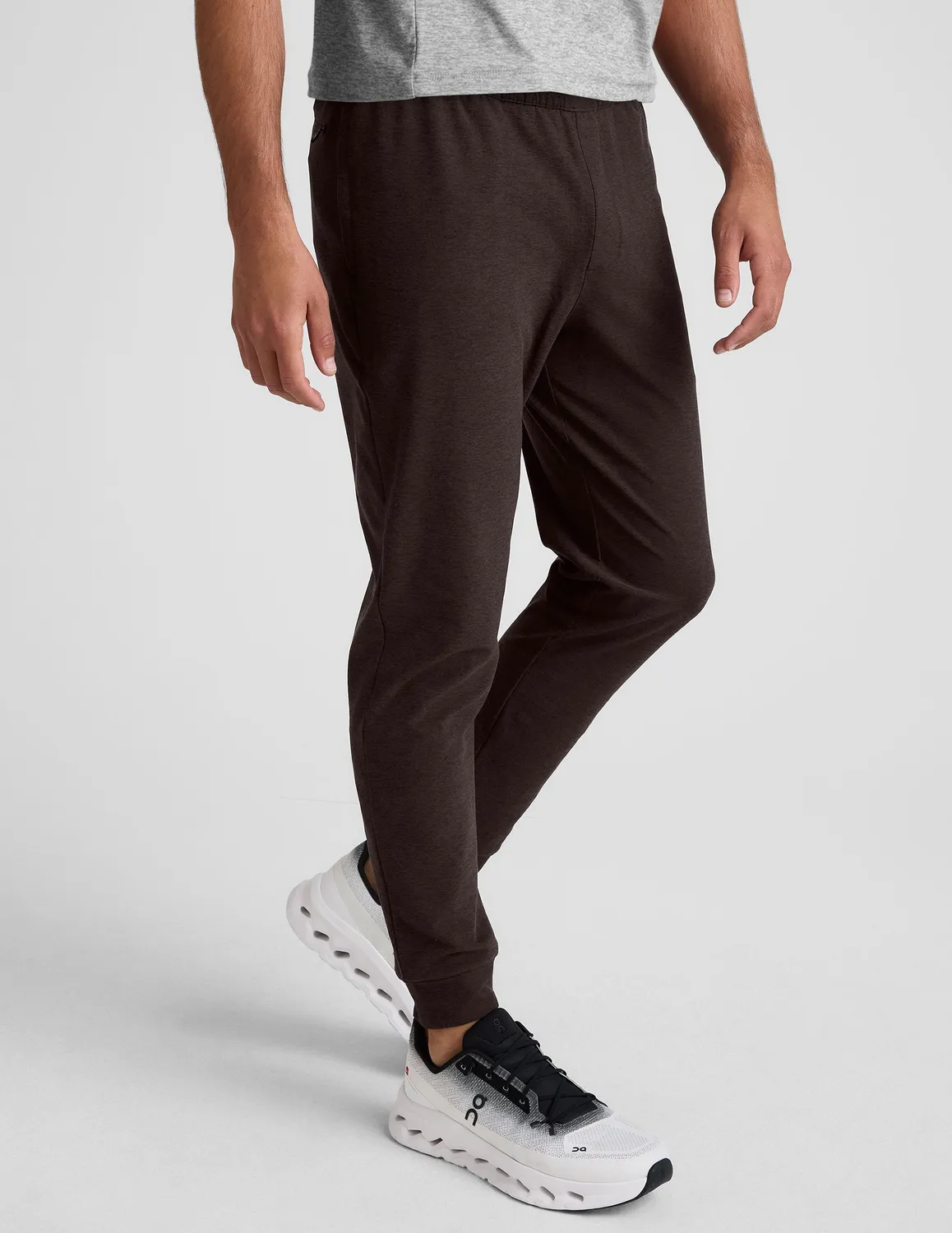 Beyond Yoga Spacedye Freefit Men's Jogger träningsbyxa Dark Chocolate Heather