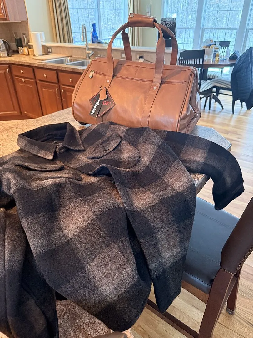 Beyond Yoga Plaid Wool Blend skjortjacka Midnight Plaid ull