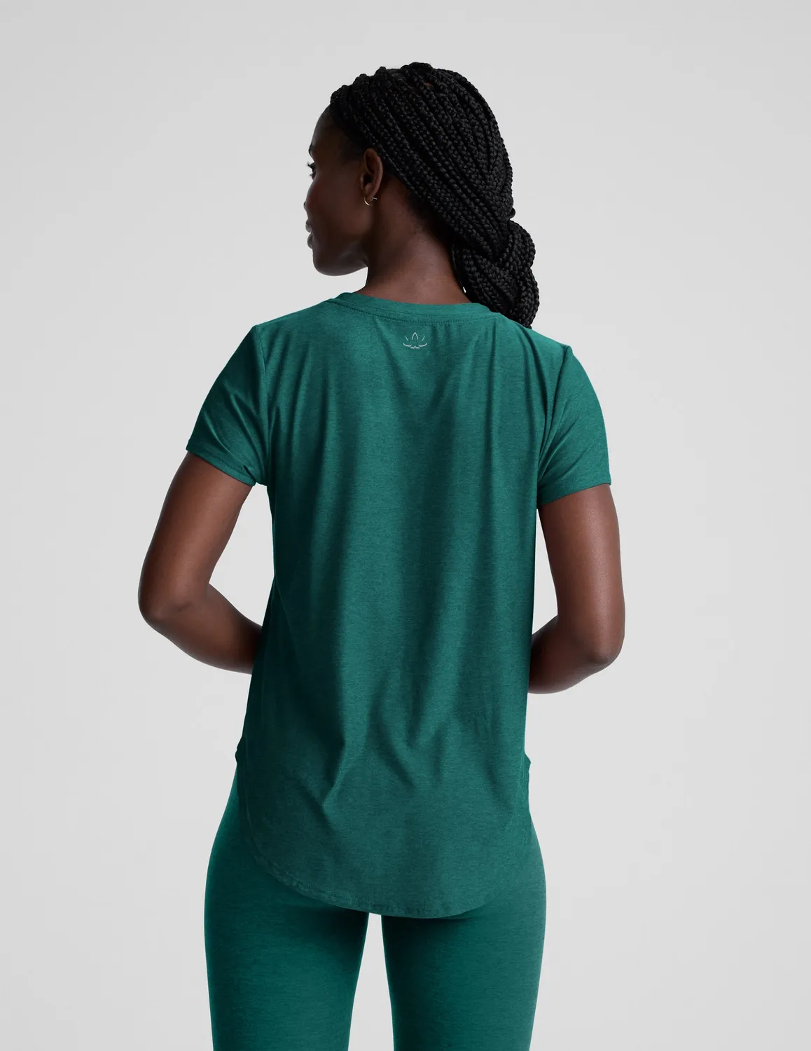 Beyond Yoga Featherweight On The Down Low T-shirt Teal Sea Heather sval