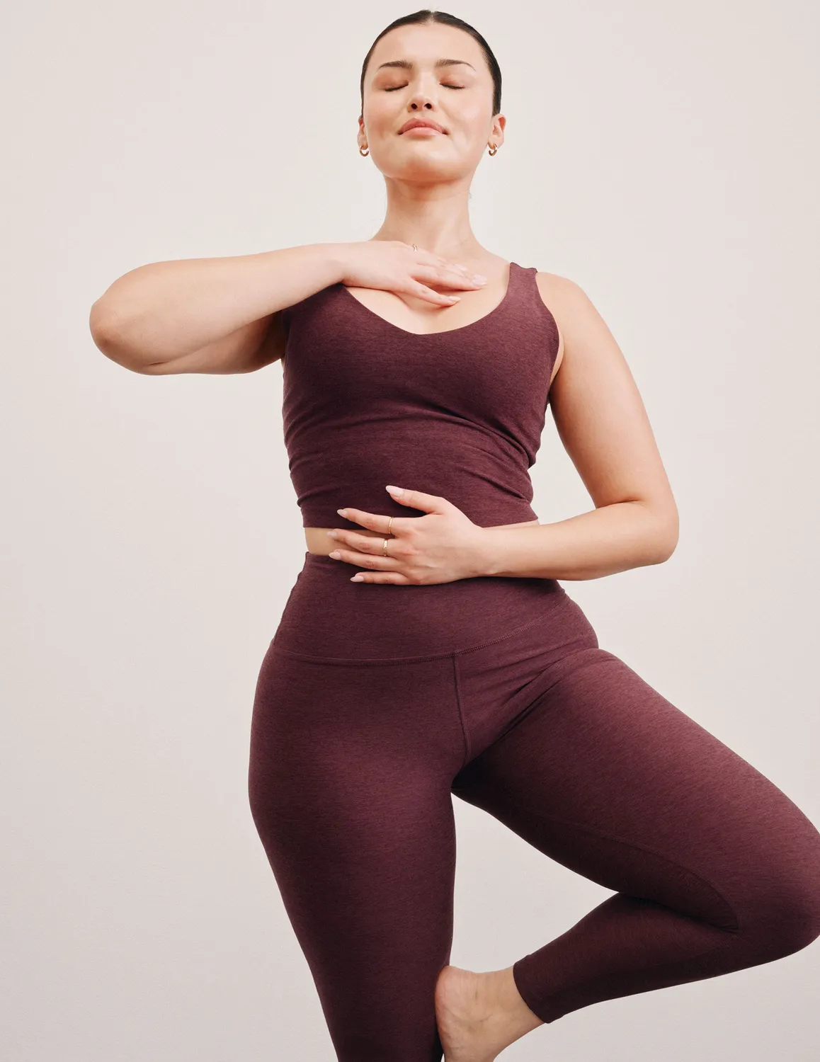 Beyond Yoga Spacedye Good Day Cropped Tank croptopp Midnight Burgundy