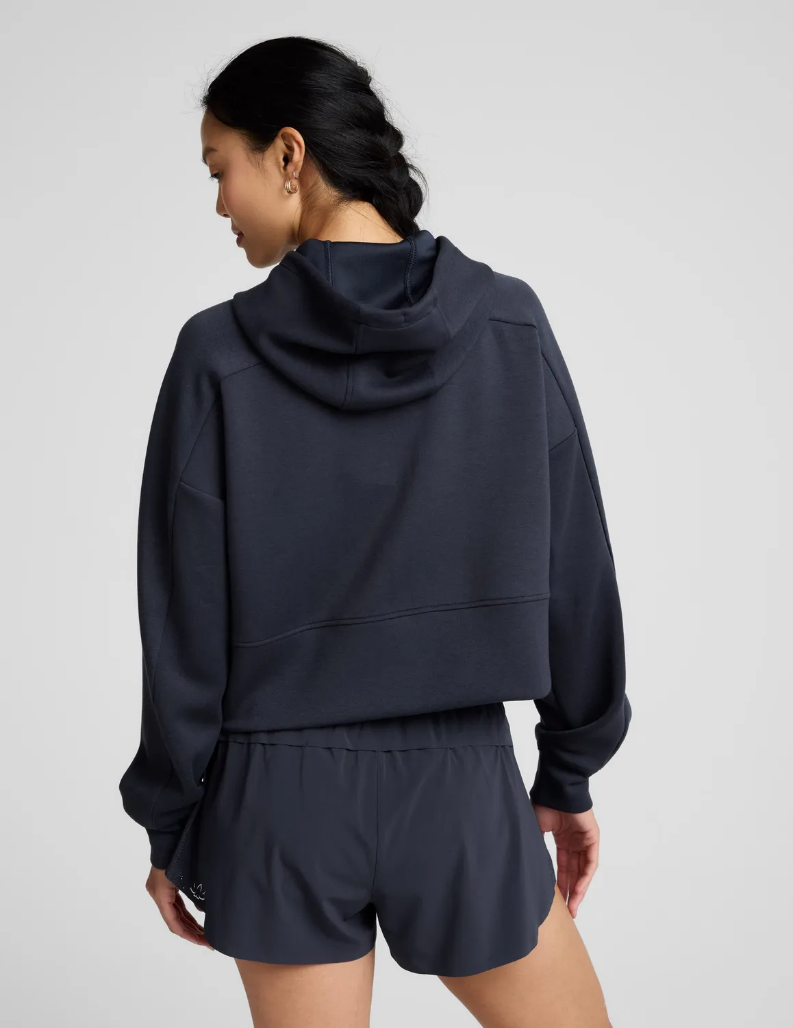 Beyond Yoga SoftSpring Full Zip hoodjacka marinblå boxig