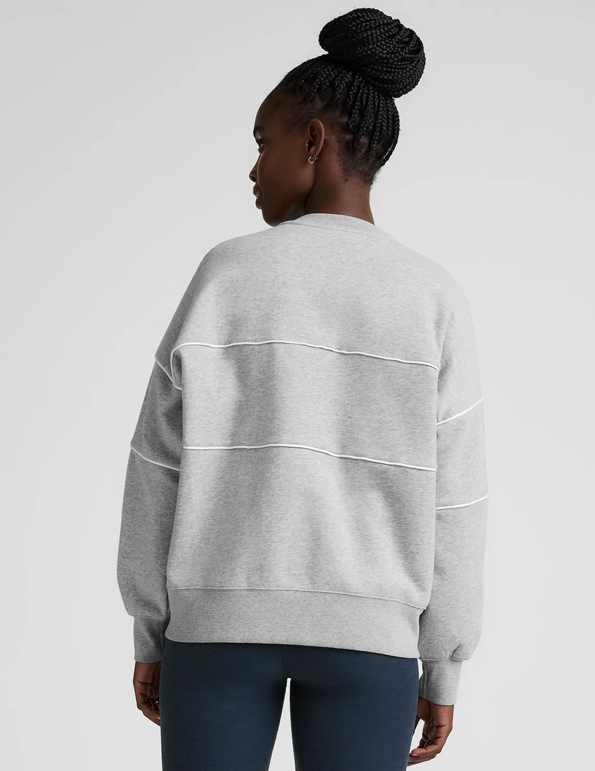 Beyond Yoga LuxeFleece Piper Boxy sweatshirt Ljusgrå oversize