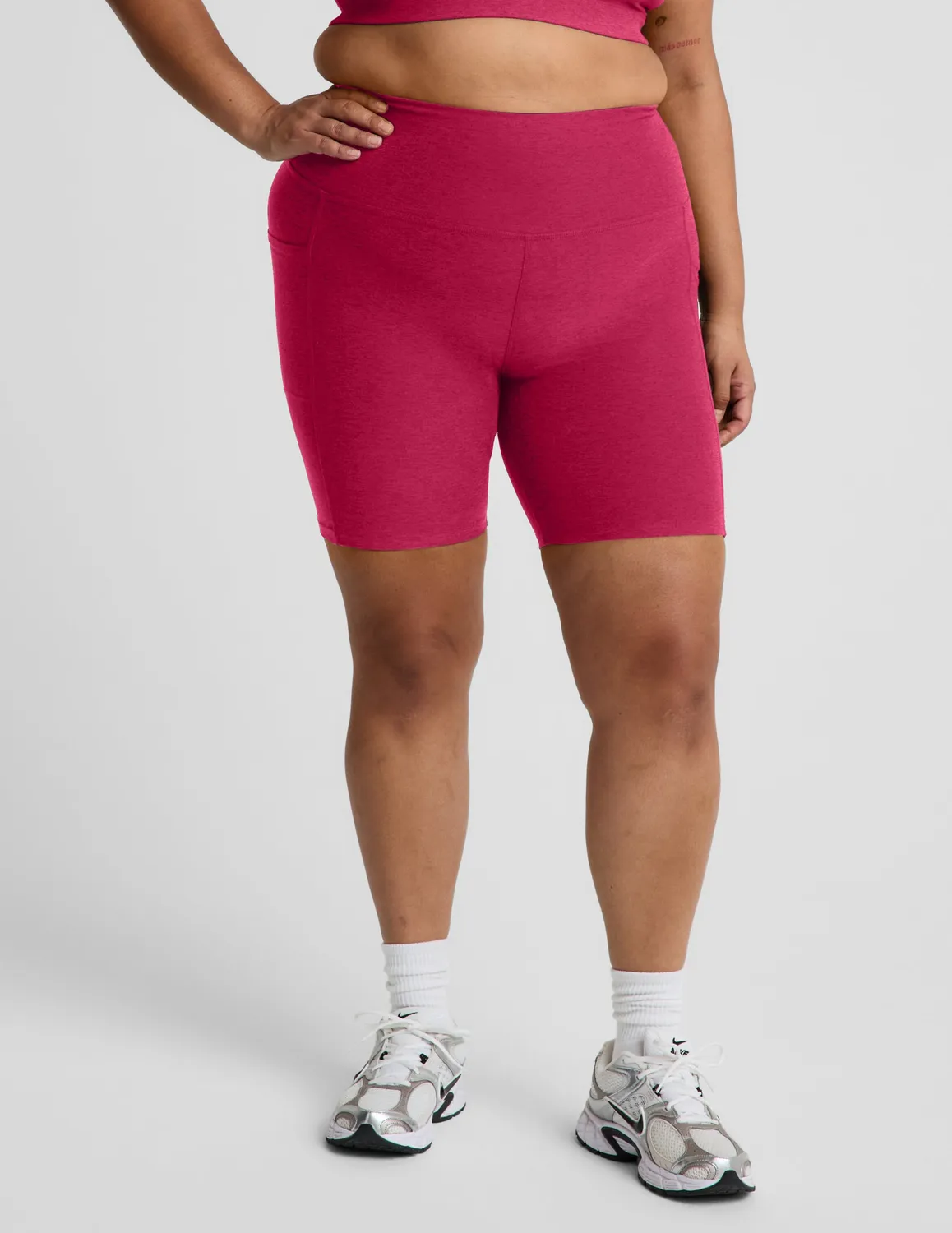 Beyond Yoga Spacedye Keep Pace 7 tum shorts Berry Red Heather