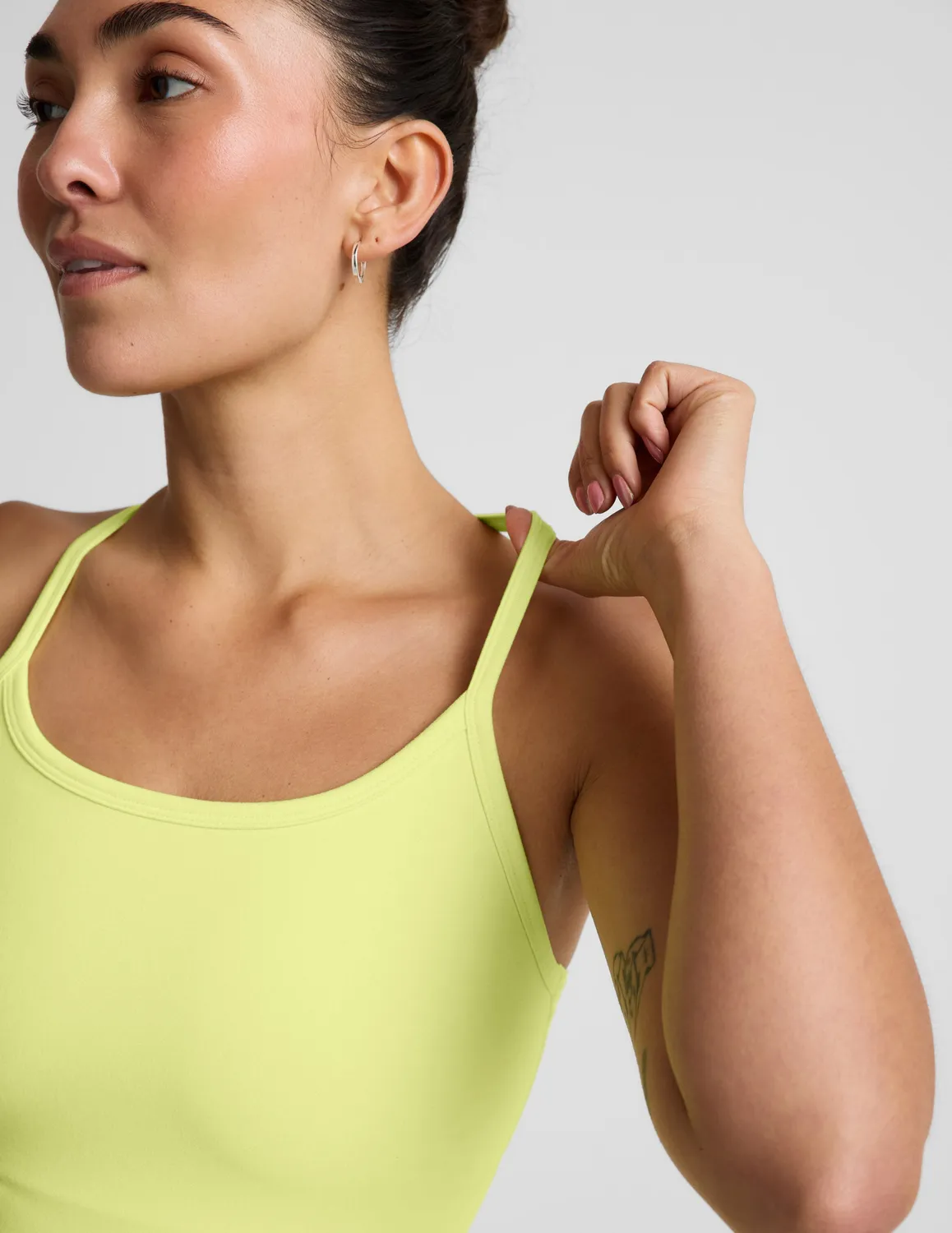 Beyond Yoga Spacedye Slim Racerback Cropped Tank linne Electric Lime