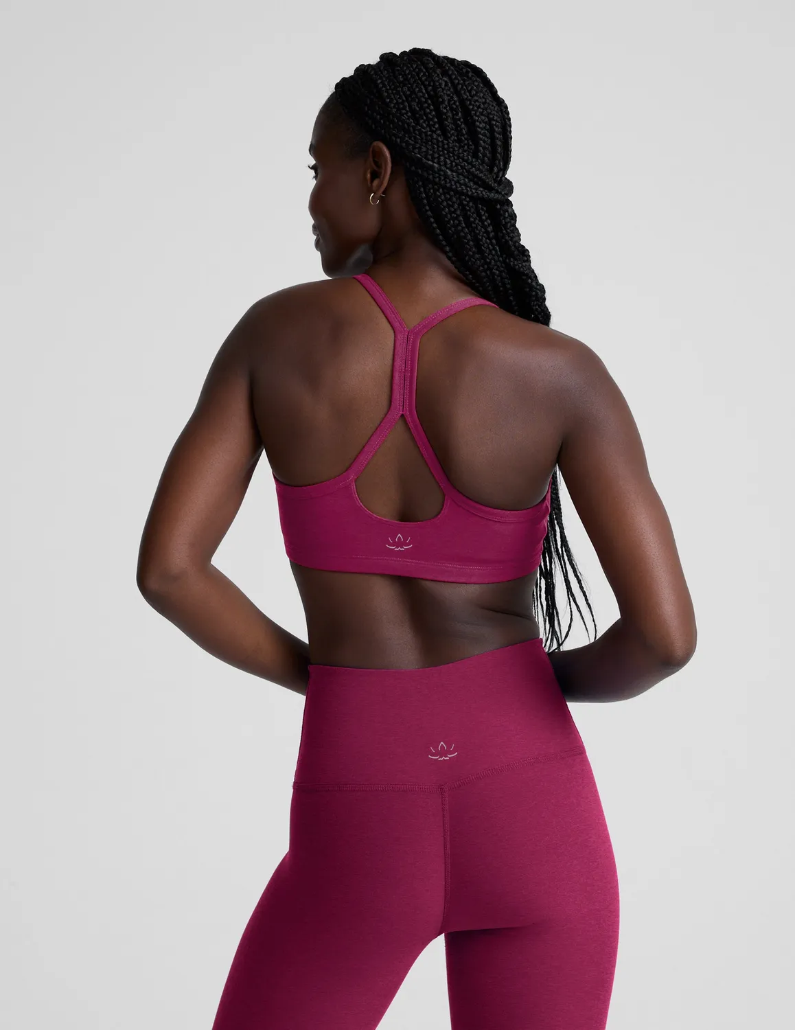 Beyond Yoga Spacedye Slim Racerback Bra bh Sangria Heather mellanstöd