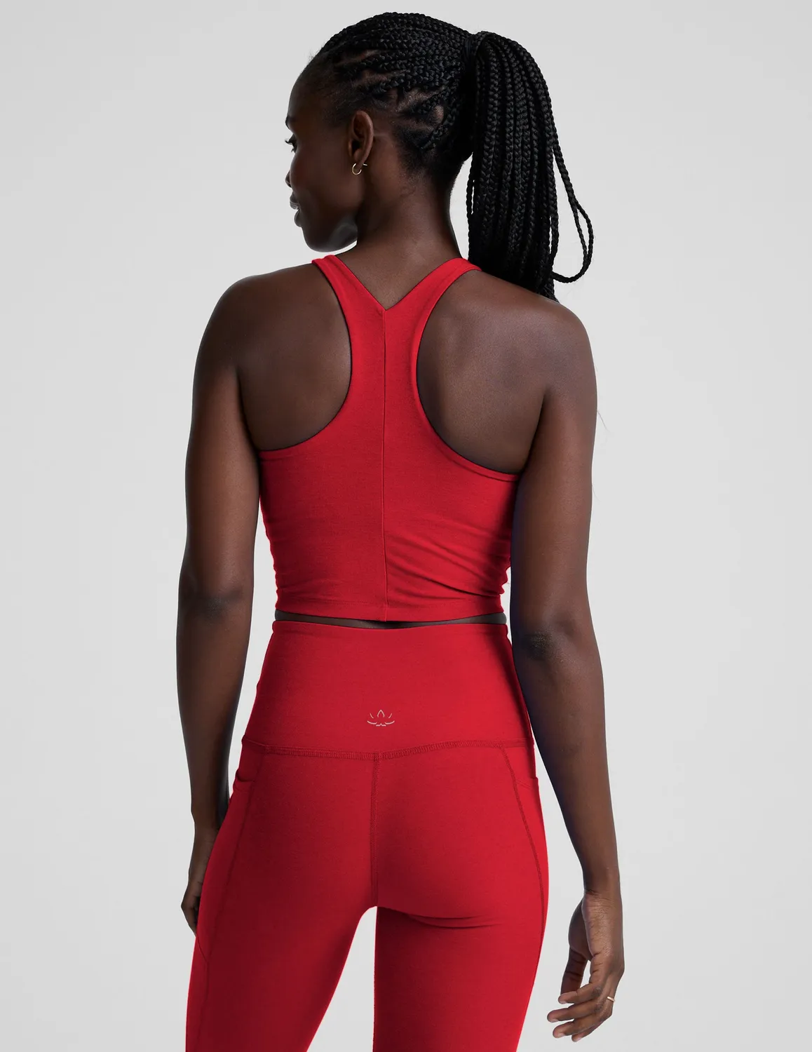 Beyond Yoga Spacedye Refocus Cropped linne Holly Red mjuk