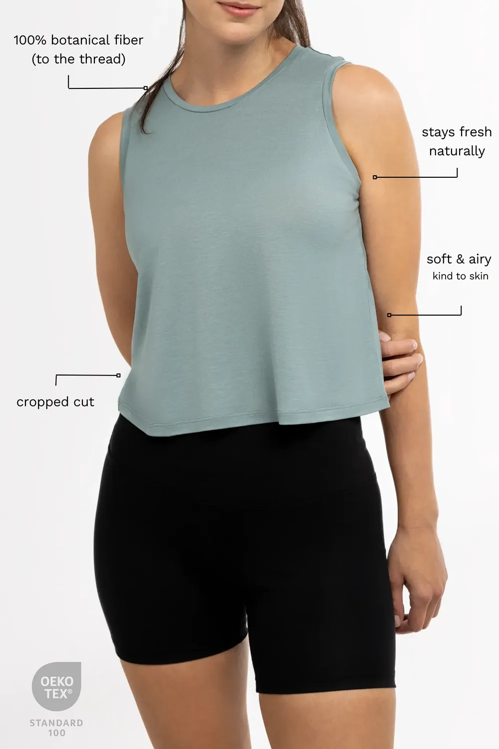 Tripulse AER Relaxed Tencel Crop Top träningstopp sval