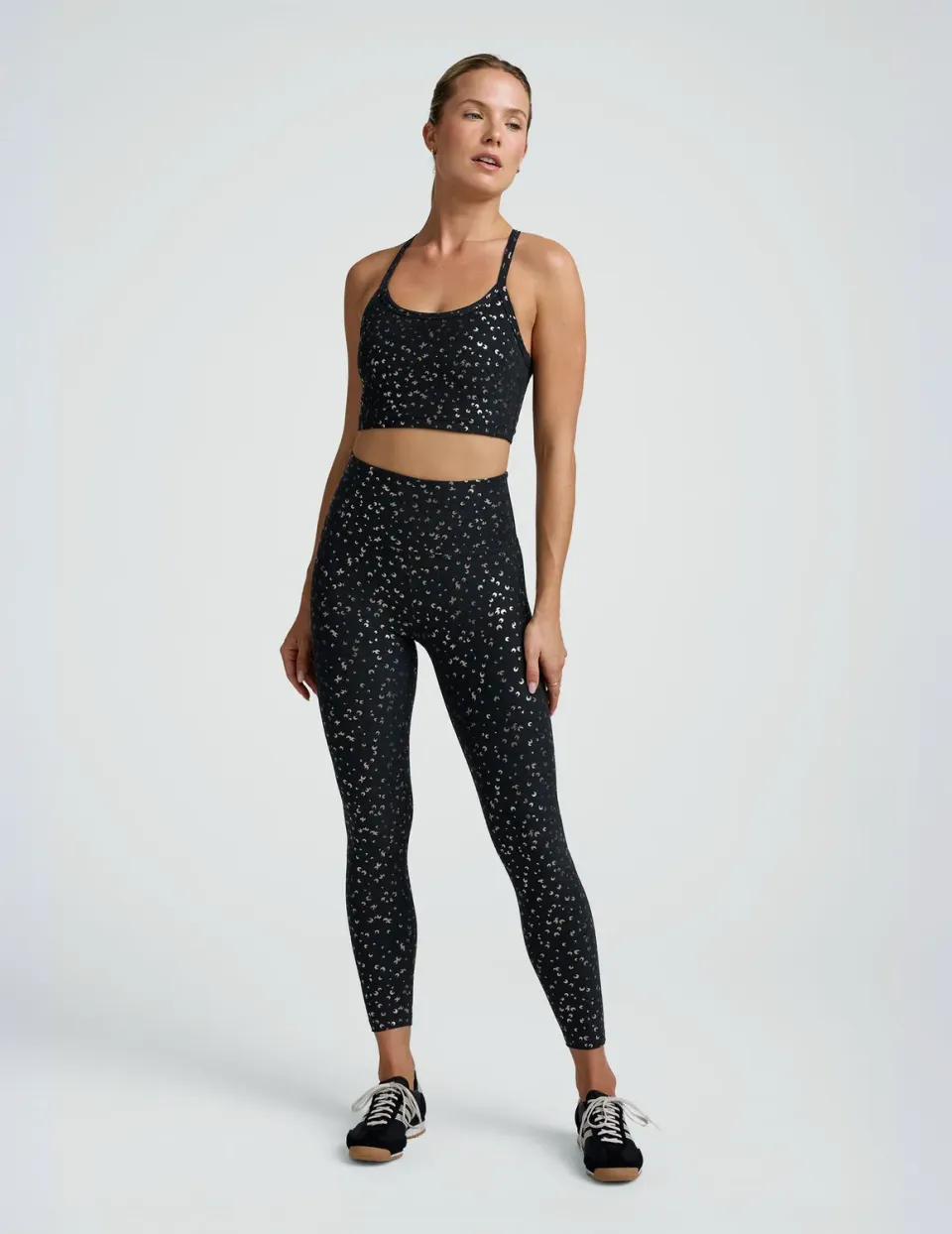 Beyond Yoga SoftShine High Waisted Midi Legging tights Black Gold Mini Moons