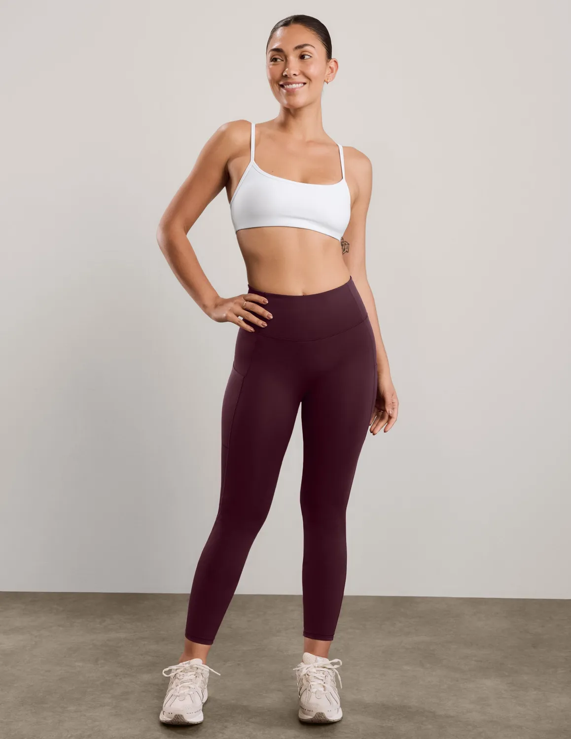 Beyond Yoga Pacer Fleece-Backed Pocket träningstights cabernet fodrade