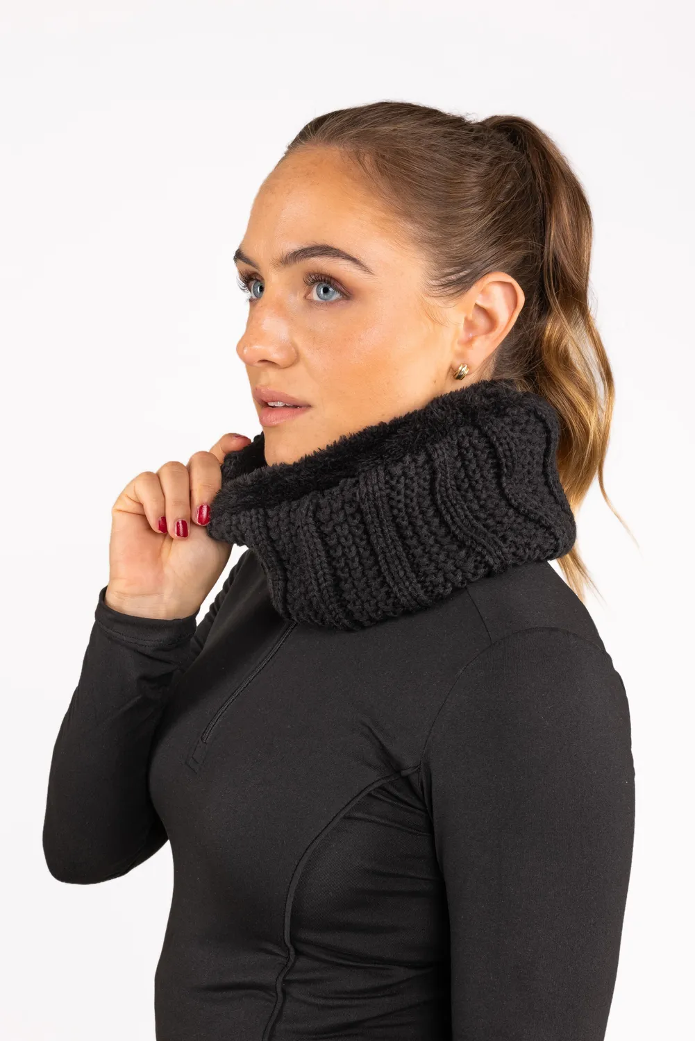 ZacZess Winter Scarf tubscarf svart teddyfoder