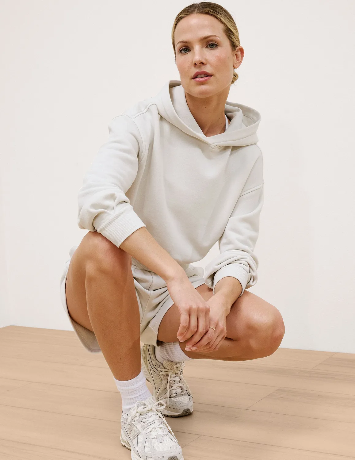 Beyond Yoga Fade Out hoodie Washed Vintage White relaxed