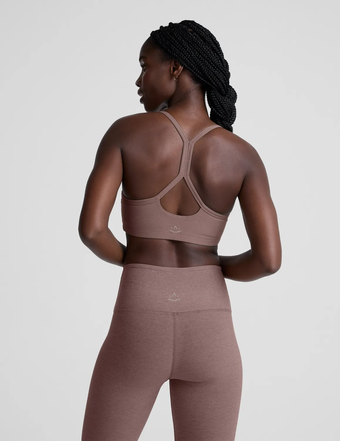 Beyond Yoga Spacedye Slim Racerback sportbh Rosey Taupe neutral medium