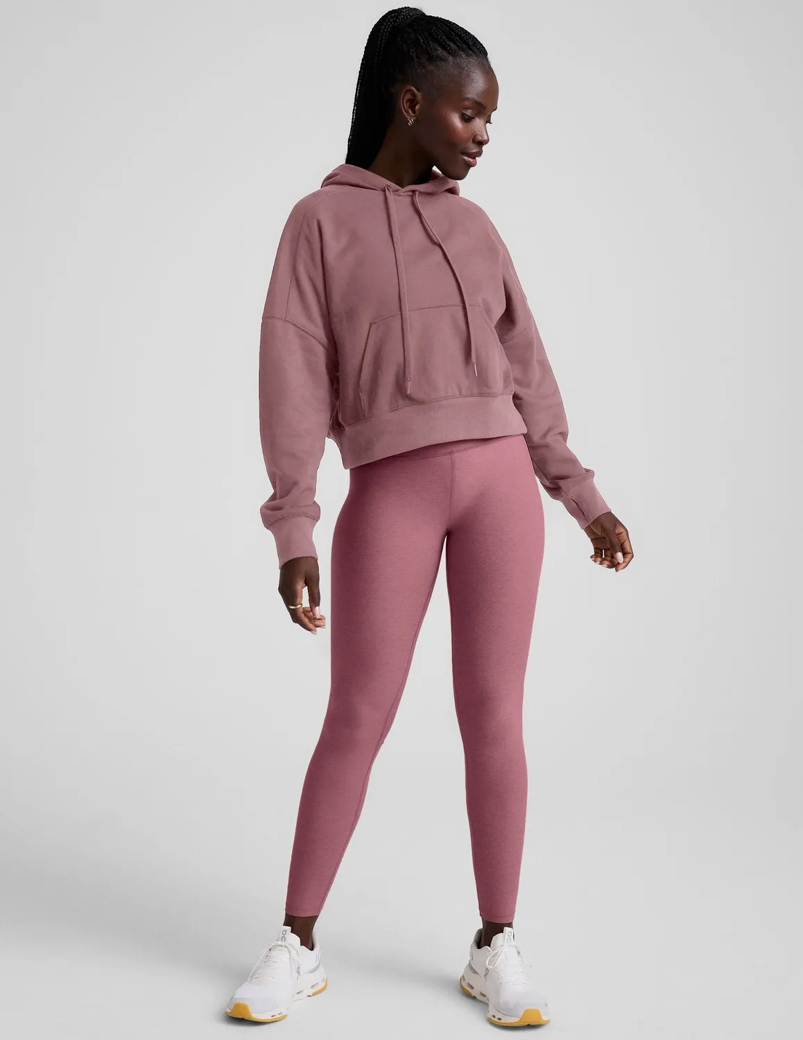 Beyond Yoga LuxeFleece Hoodie hoodtröja Rose Brush avslappnad