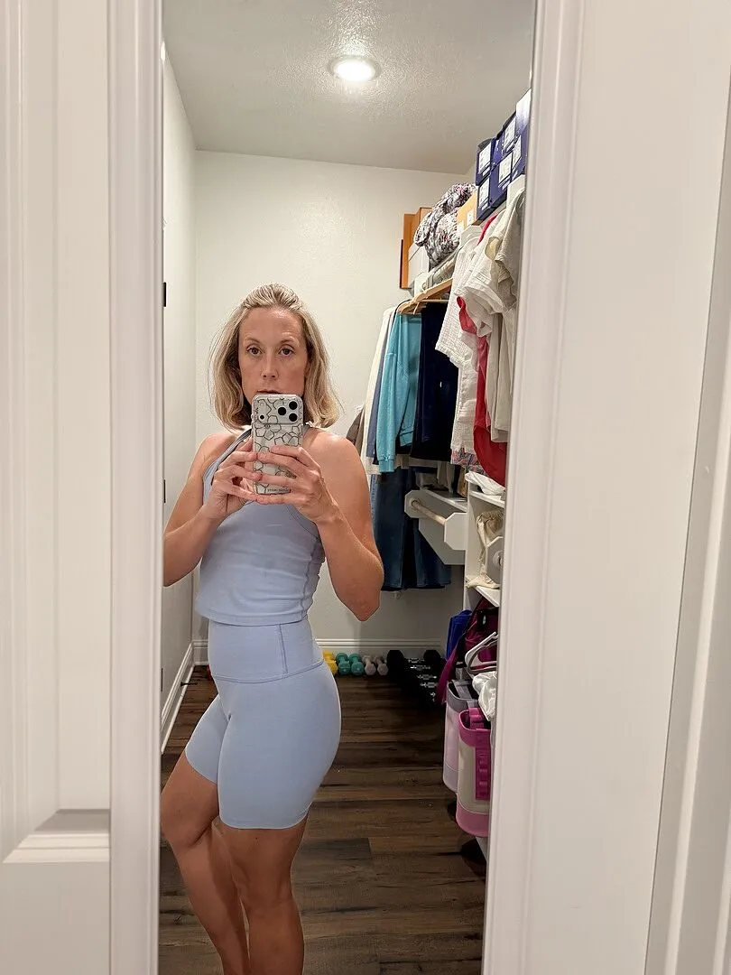 Beyond Yoga Spacedye On The Up Cropped Tank linne Cloud White stretch