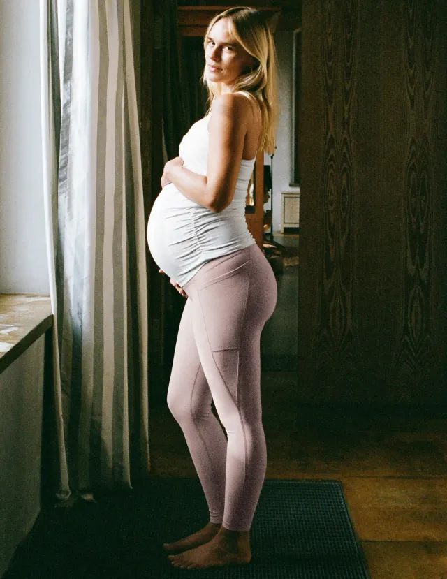 Beyond Yoga Spacedye Love the Bump mammaleggings Pale Pink melerad