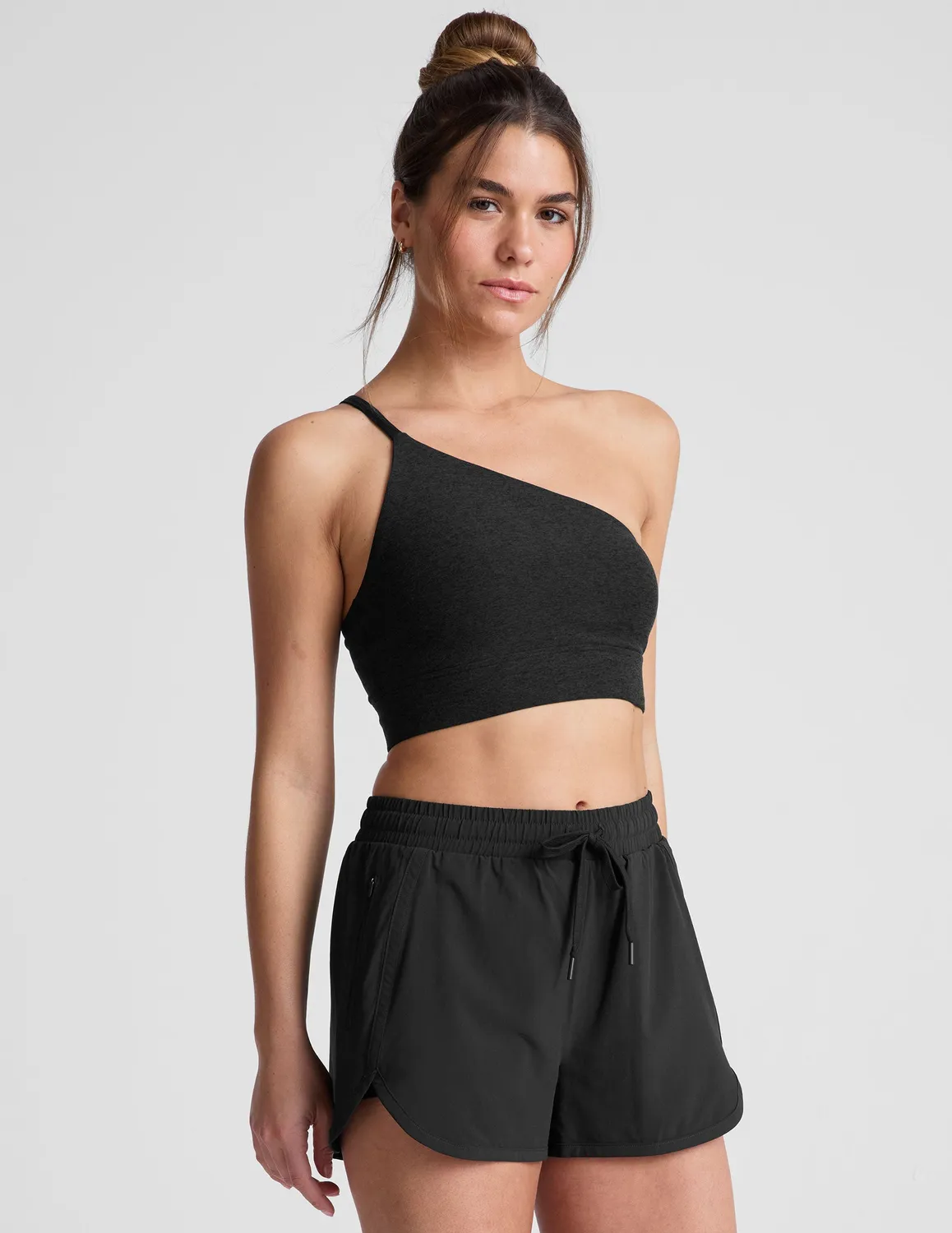 Beyond Yoga Spacedye One Shoulder Long Line sport-bh Darkest Night