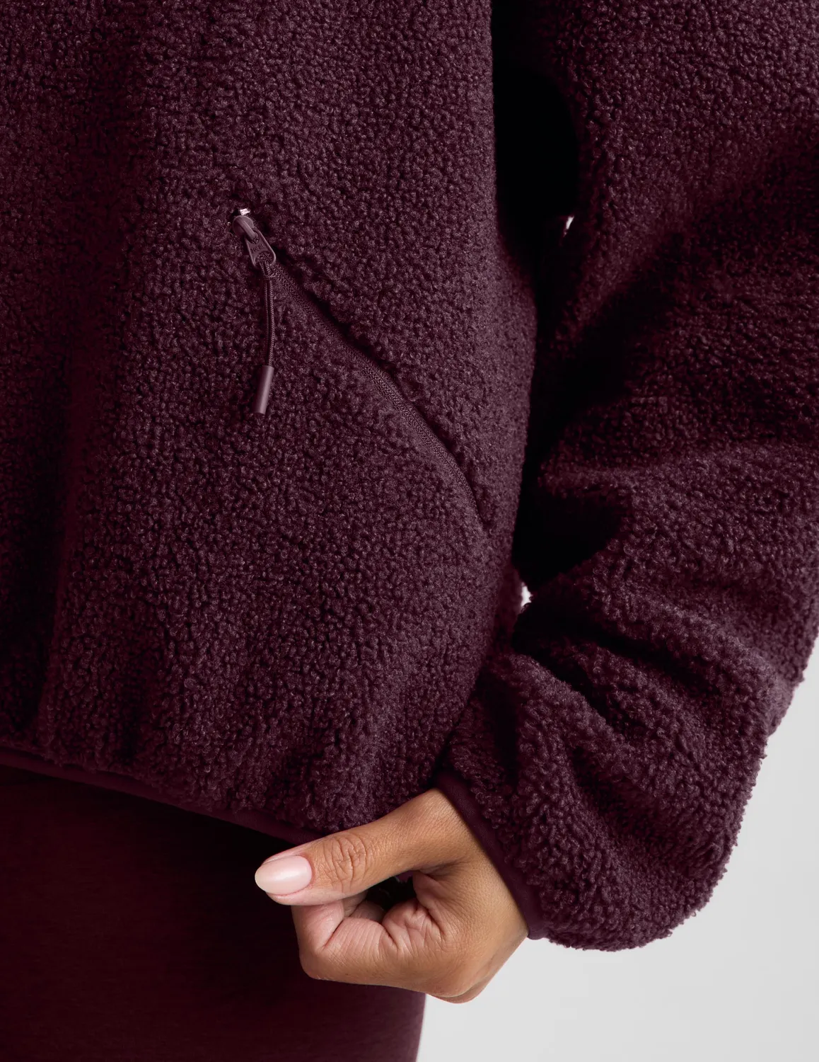 Beyond Yoga Unity Zip Jacket fleecetröja Cabernet vinröd