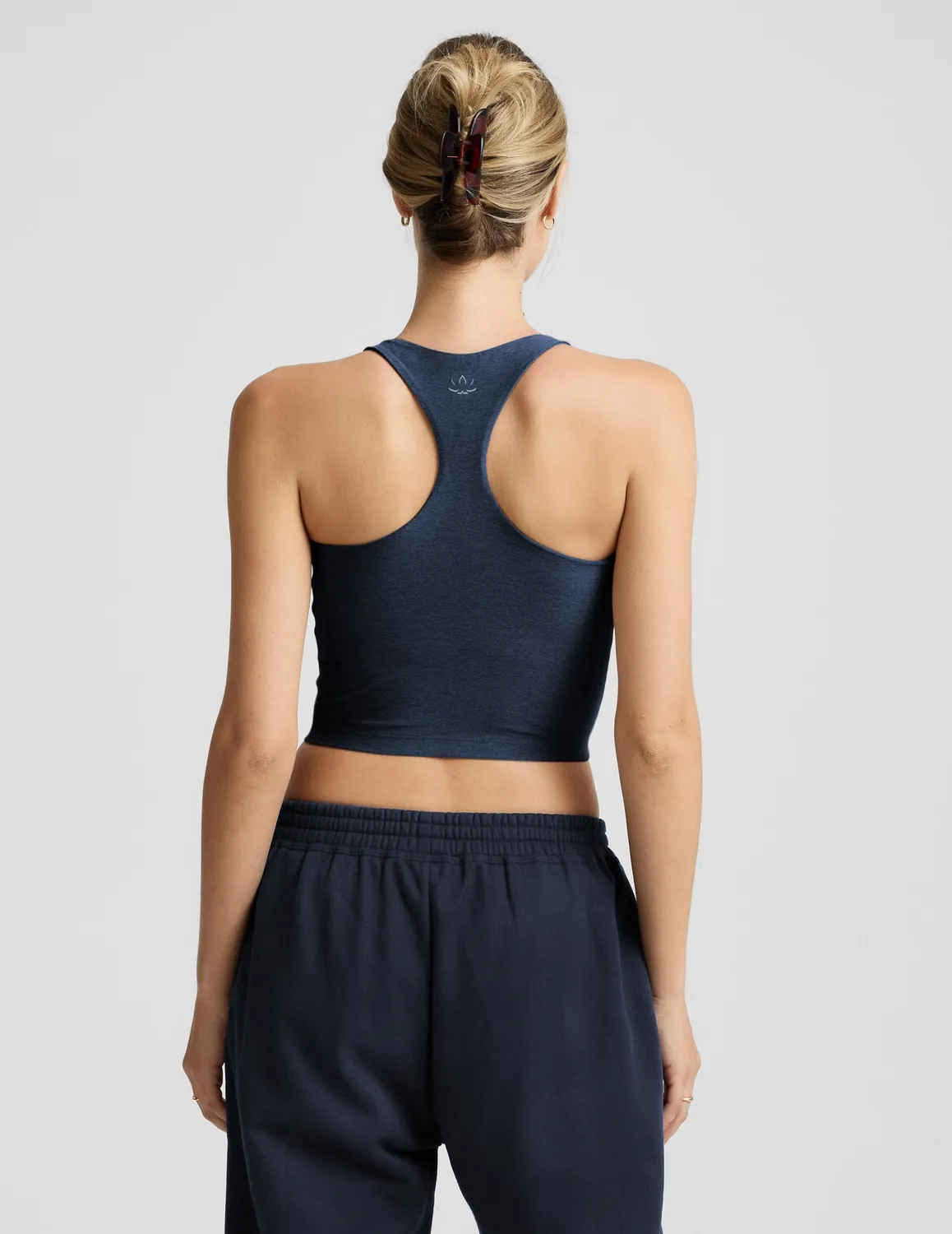 Beyond Yoga Spacedye High Neck Cropped Tank linne Nocturnal Navy med bh