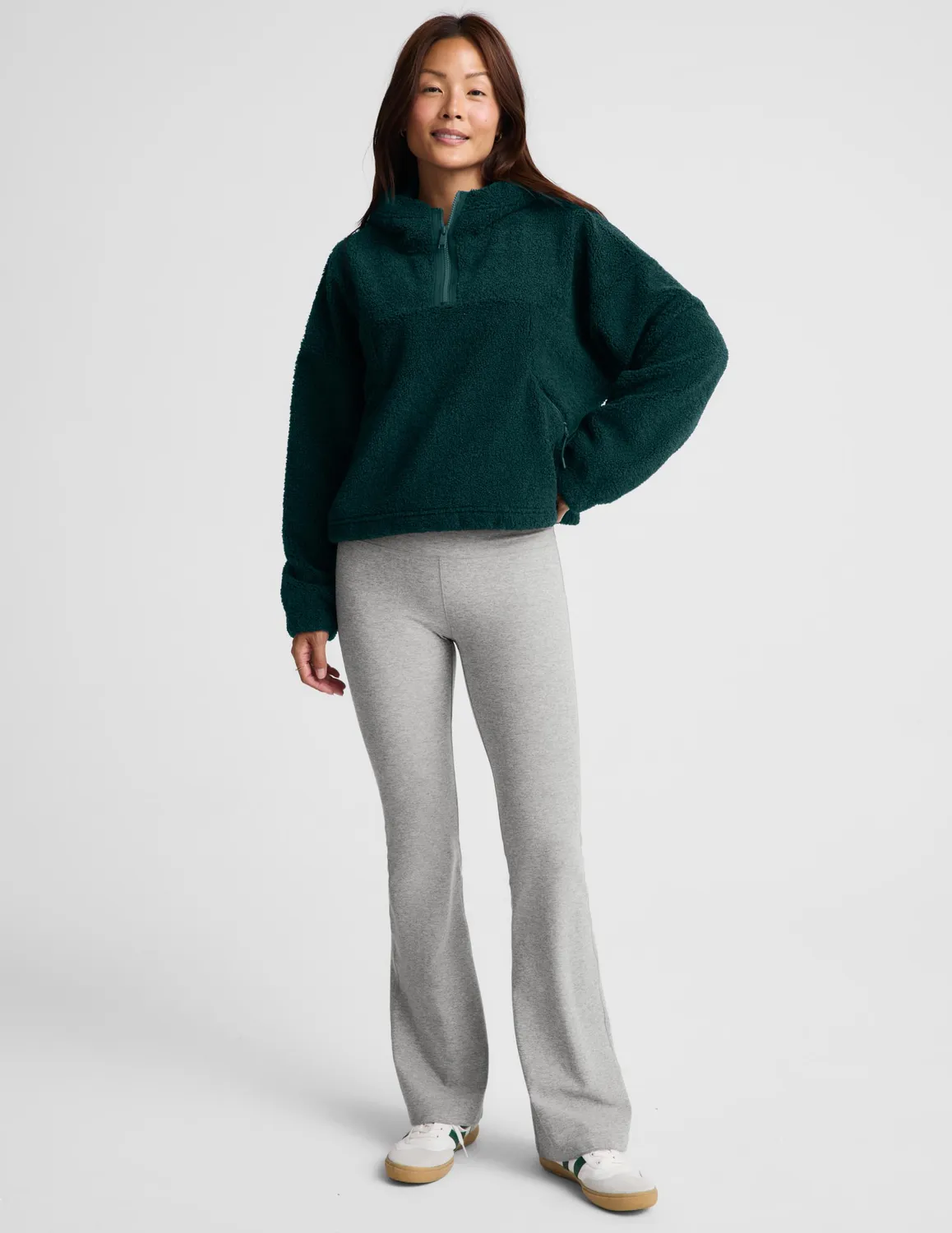 Beyond Yoga Unity 1/4 Zip Hoodie hoodie Dark Ivy bouclé