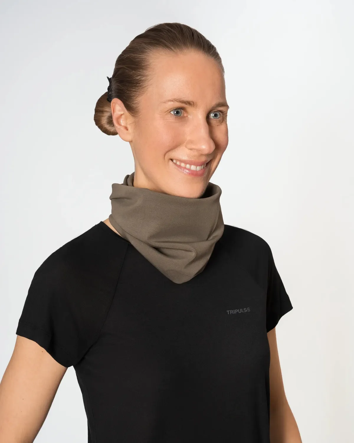 Tripulse Tencel halsvärmare buff midnight black sval