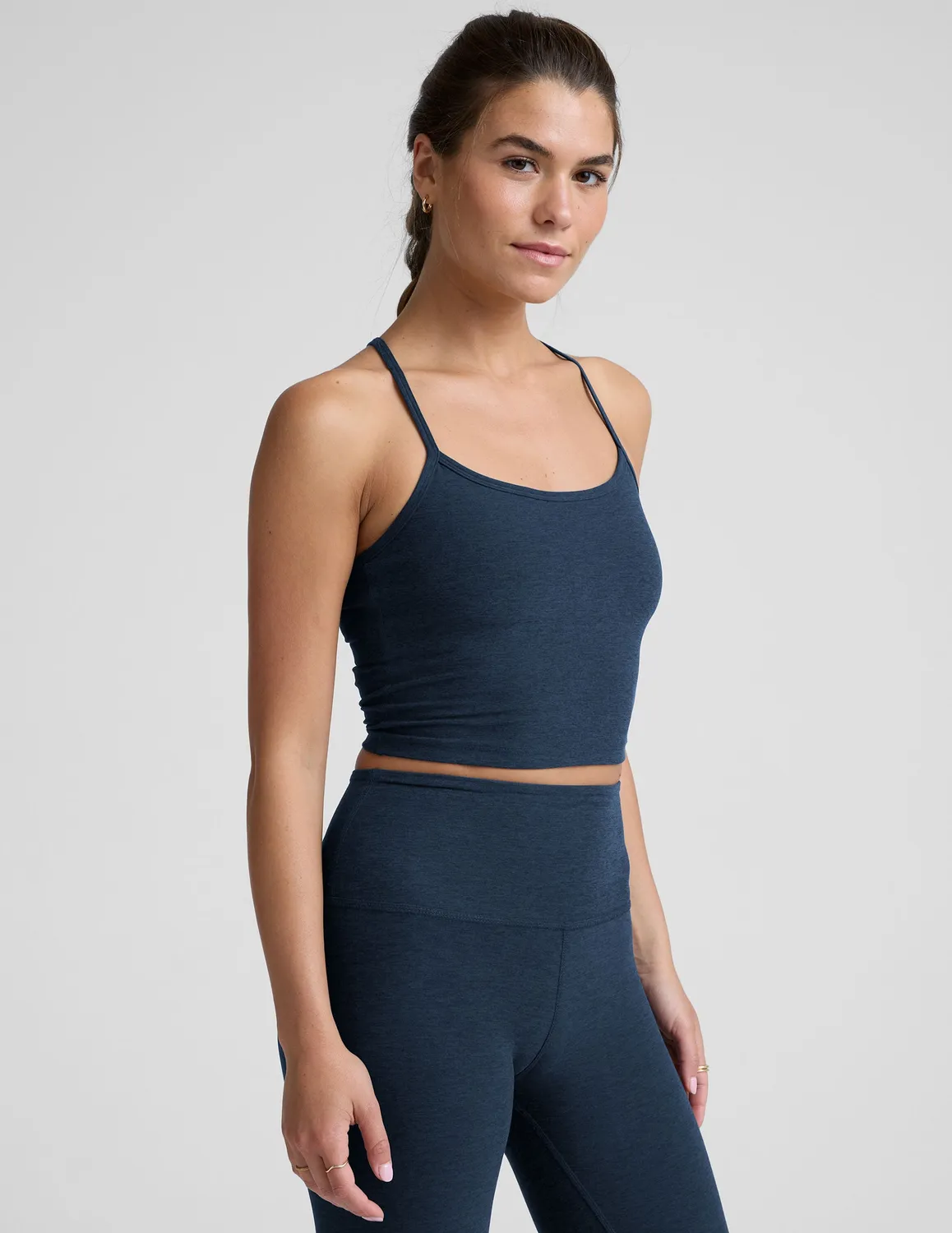 Beyond Yoga Spacedye Slim Cropped linne Nocturnal Navy BH