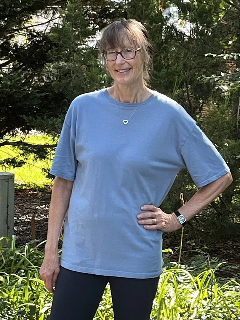 Beyond Yoga Oversized Cotton Tee t-shirt Chambray blå bomull