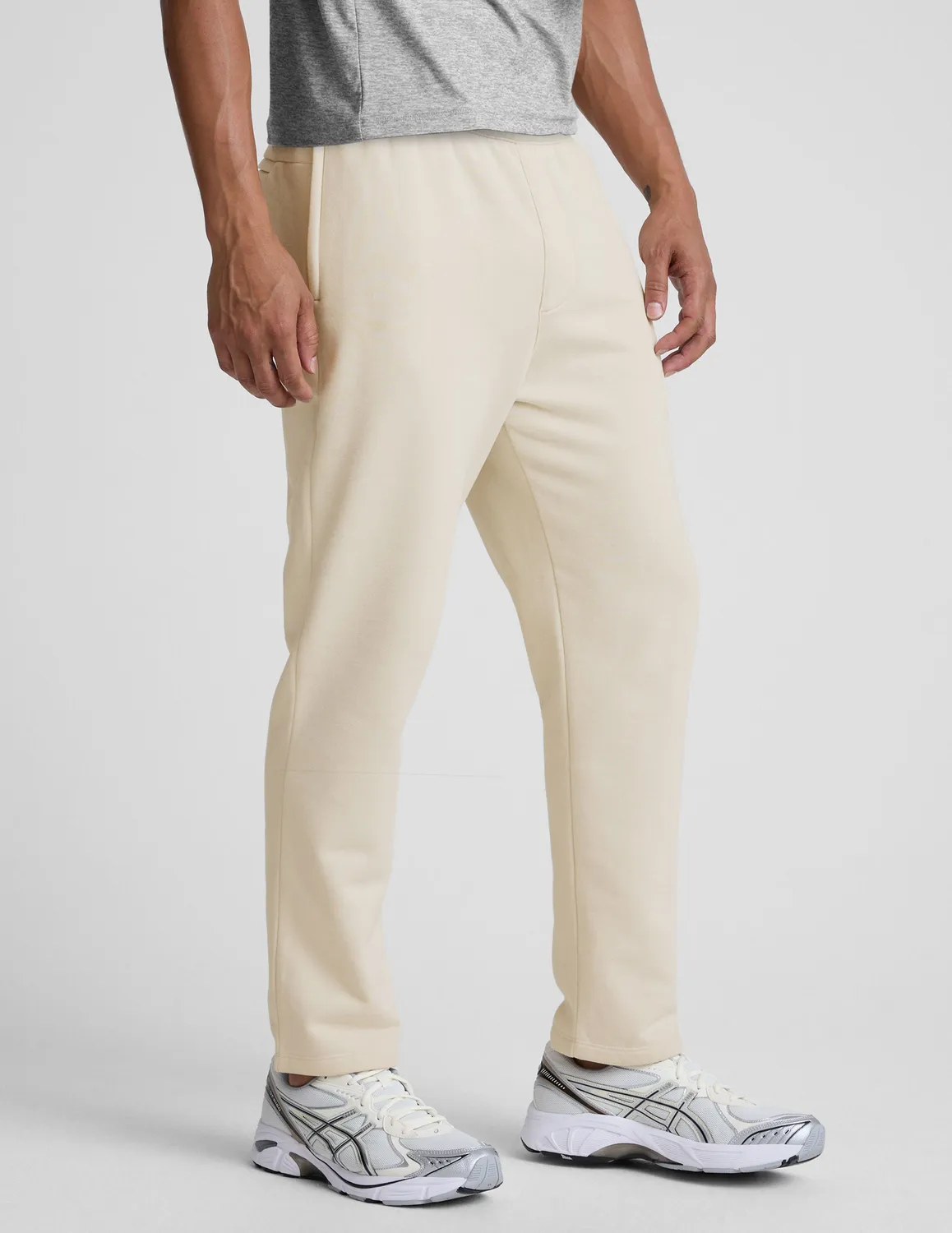 Beyond Yoga LuxeFleece Straight Leg Men's Pant herrbyxor Bone