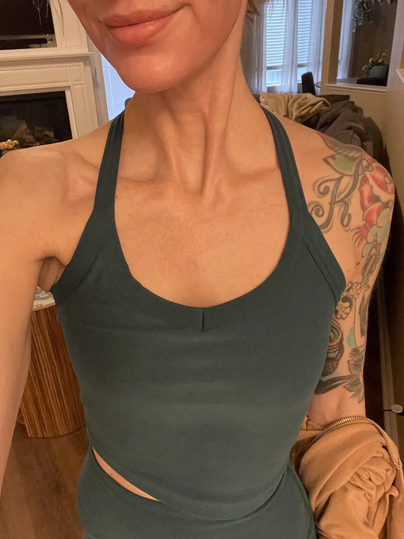 Beyond Yoga Spacedye On The Up Cropped Tank linne Cloud White stretch