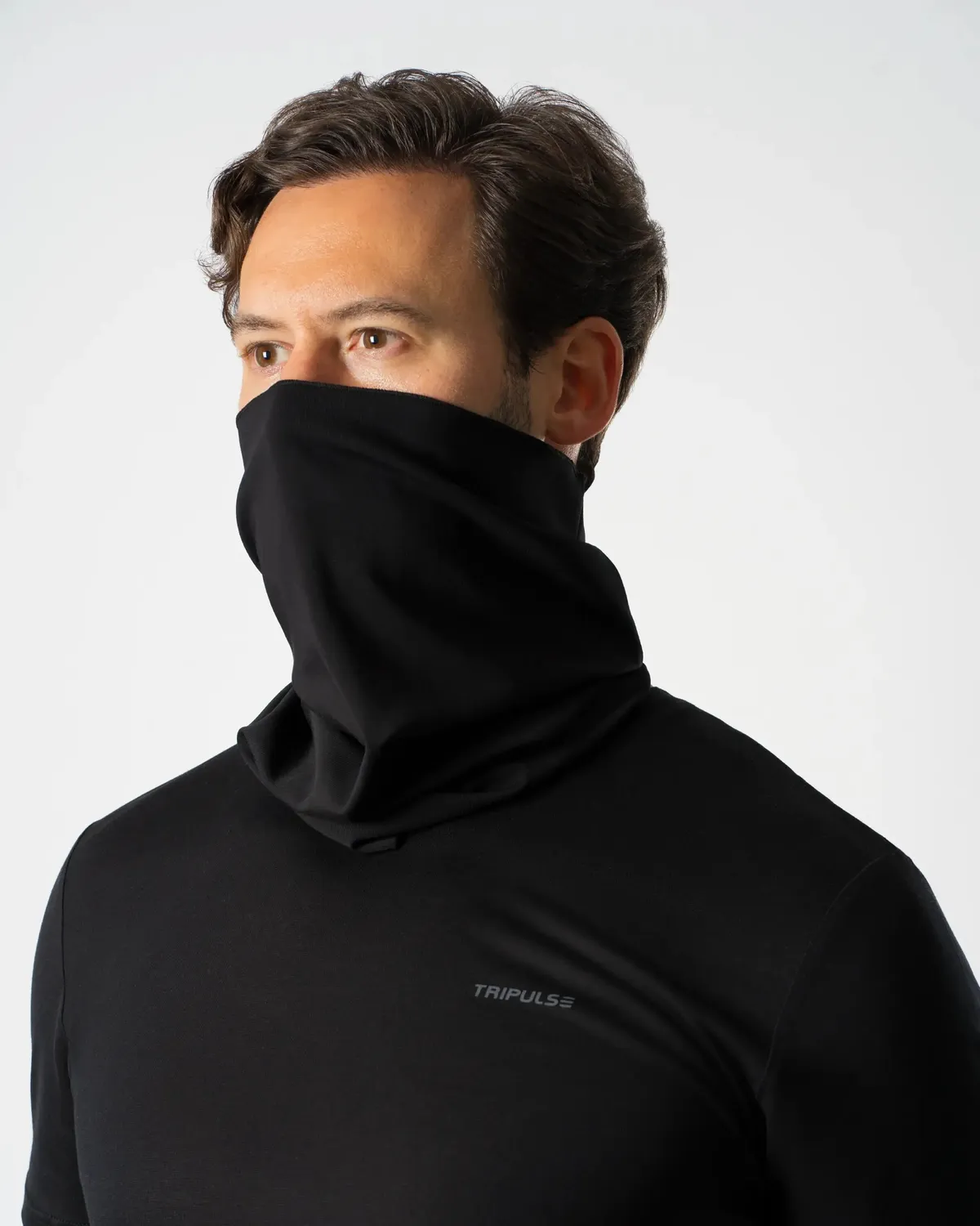 Tripulse Tencel halsvärmare buff midnight black sval