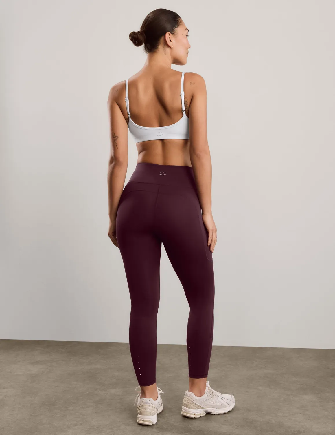 Beyond Yoga Pacer Fleece-Backed Pocket träningstights cabernet fodrade
