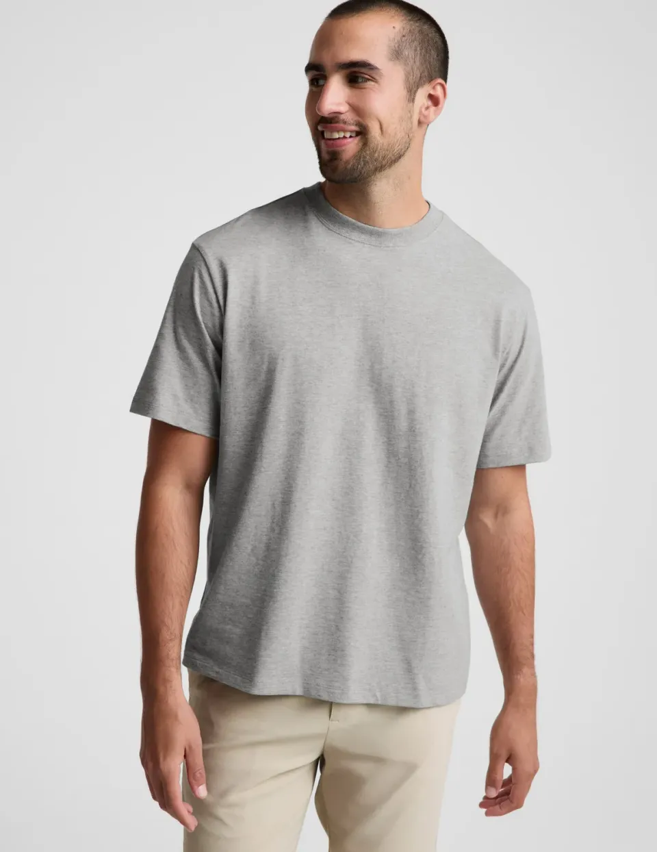 Beyond Yoga SoftKnit Cotton Tee t-shirt Light Gray Heather bomull