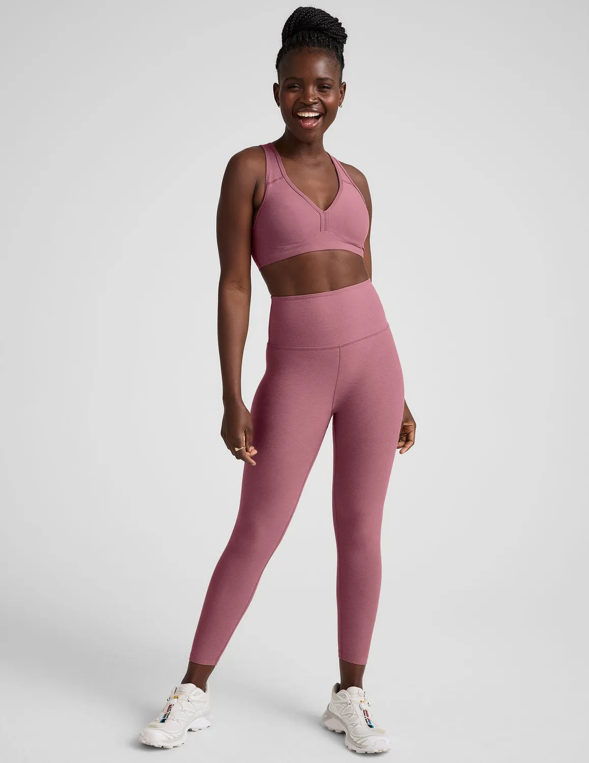 Beyond Yoga Spacedye Lift Your Spirits sportbh Orchid Blossom lätt stöd