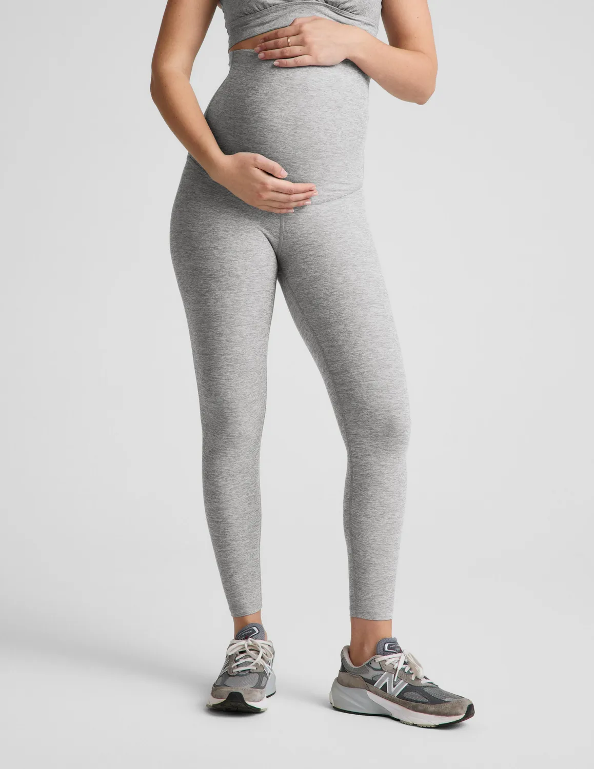 Beyond Yoga Spacedye Love the Bump Midi mammaleggings Silver Mist hög midja