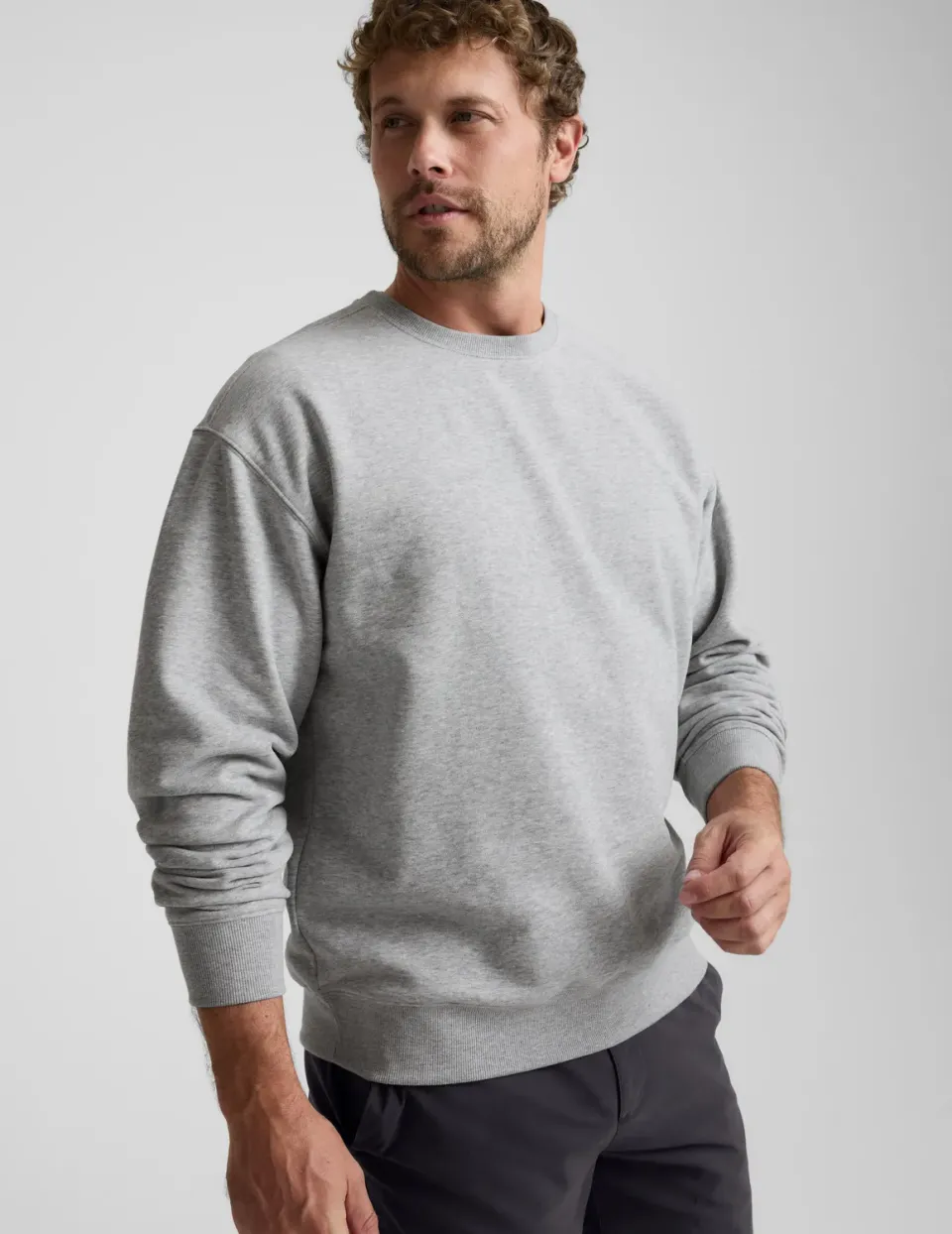 Beyond Yoga LuxeFleece Crewneck sweatshirt Light Heather Gray