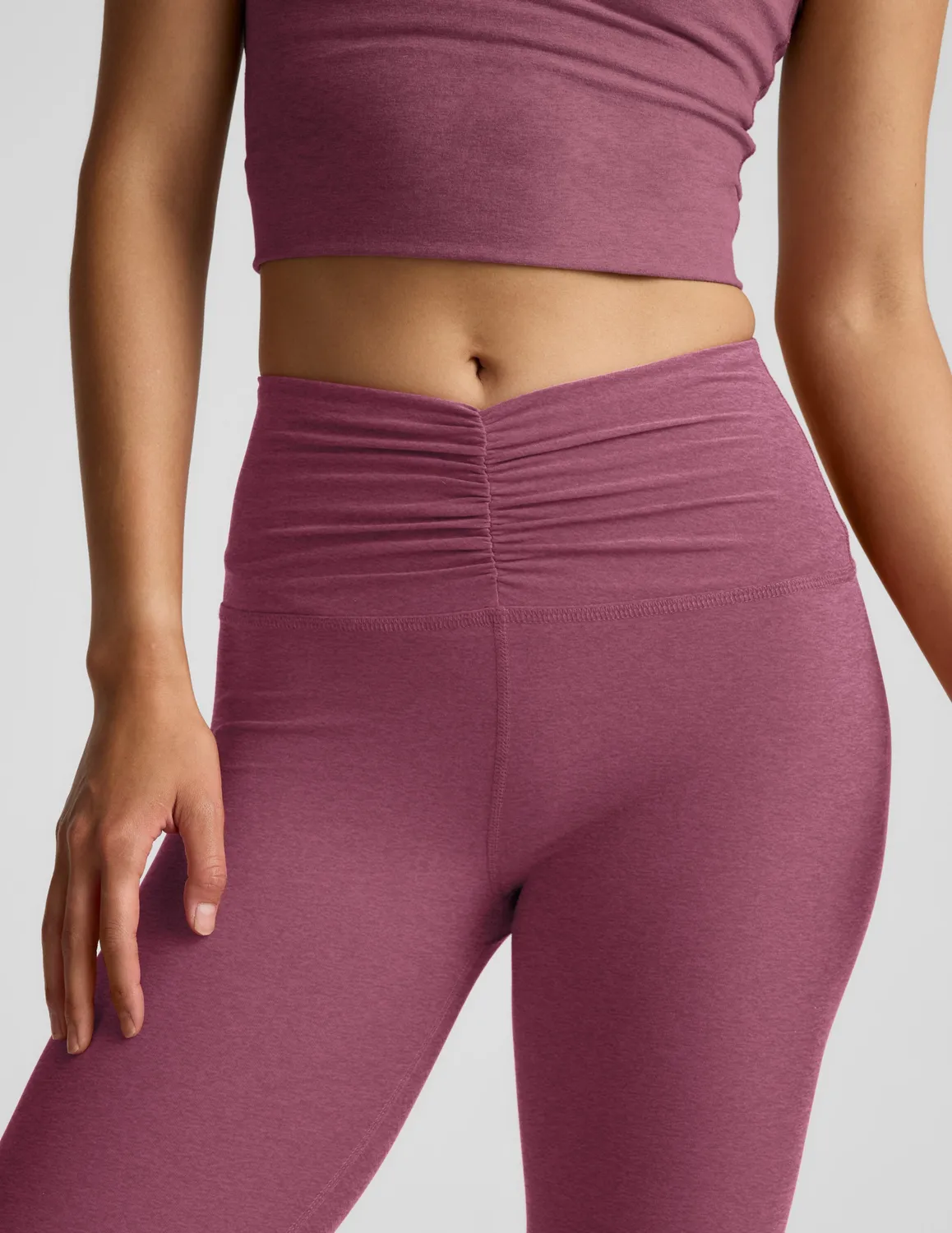 Beyond Yoga Spacedye Centered Midi Legging träningstights Mauve mjuk