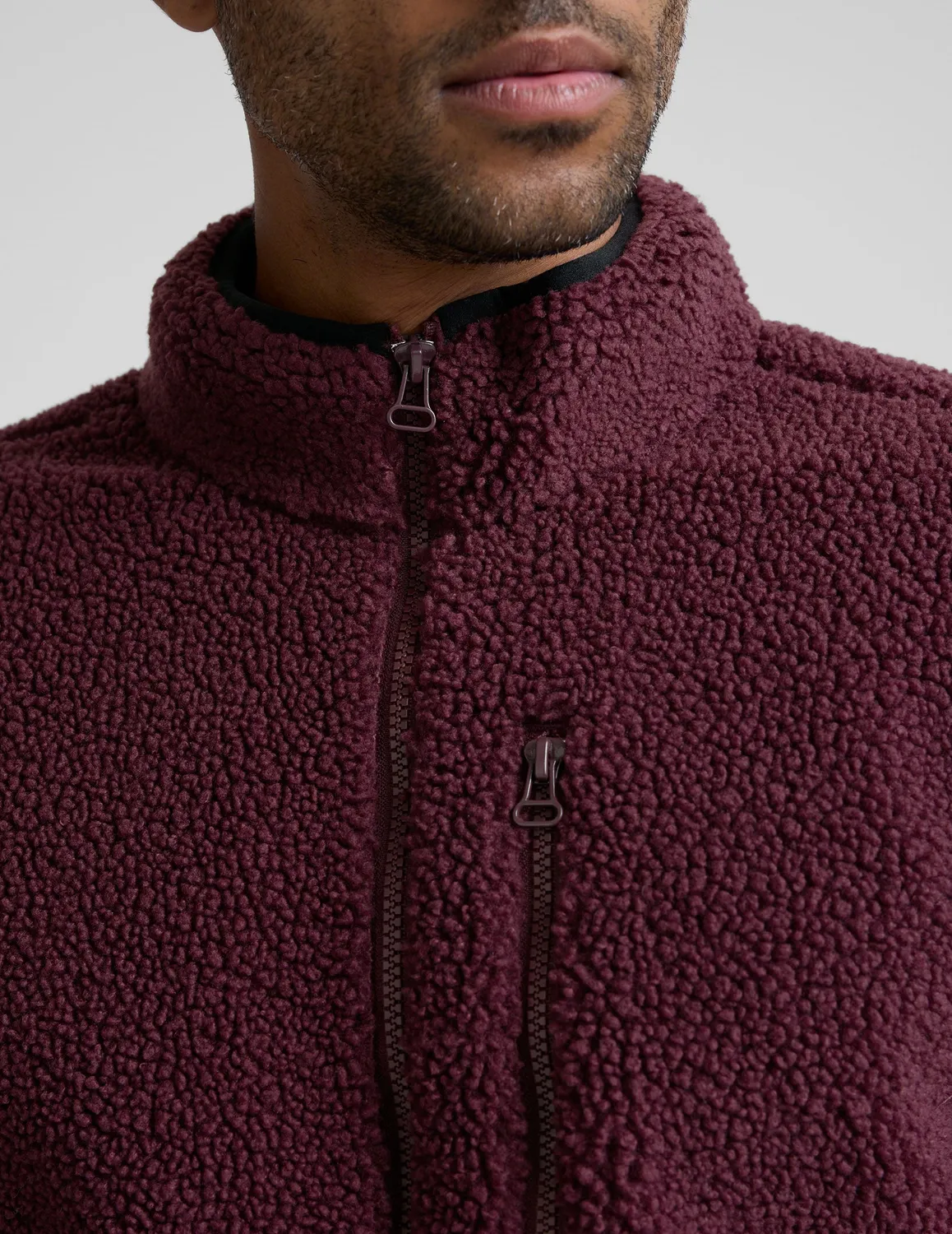 Beyond Yoga Boucle Fleece zipjacka Deep Maroon varm