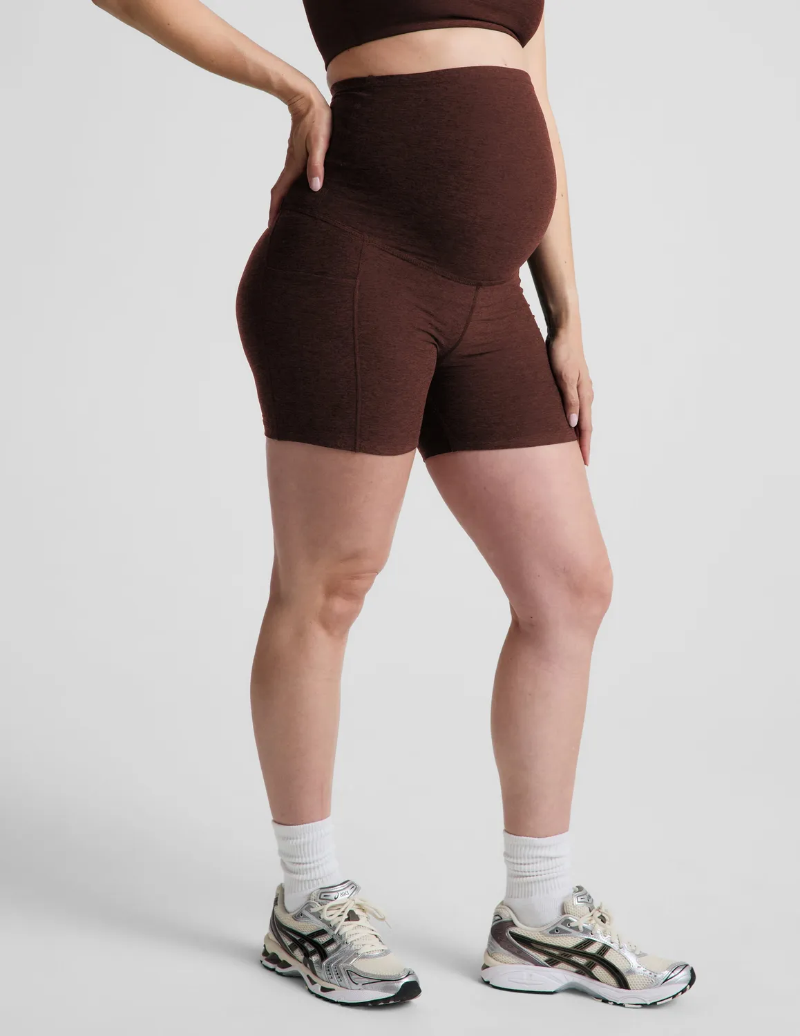 Beyond Yoga Spacedye Keep Pace 5" mamma-bikershorts Iced Mocha