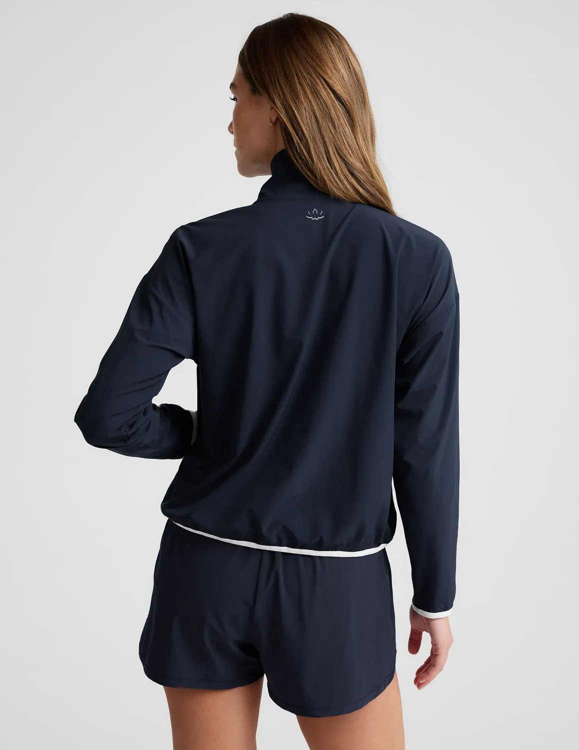 Beyond Yoga Stretch Woven Course Contrast pullover marinblå/vit