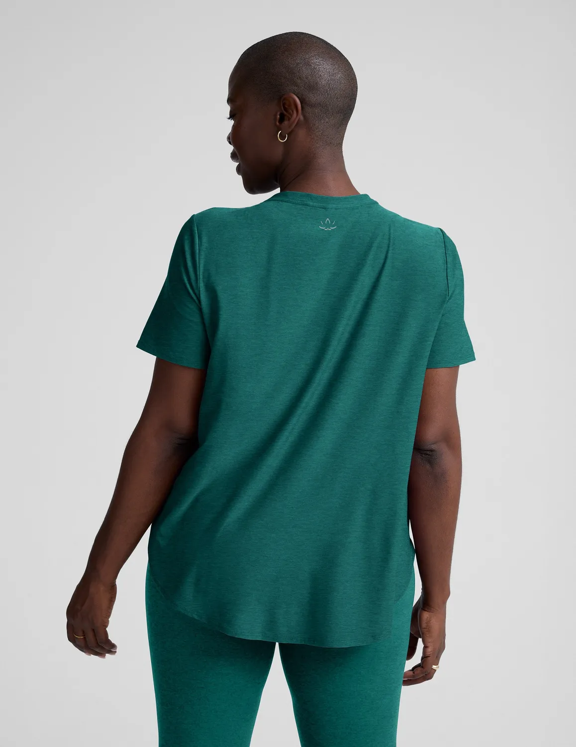 Beyond Yoga Featherweight On The Down Low T-shirt Teal Sea Heather sval
