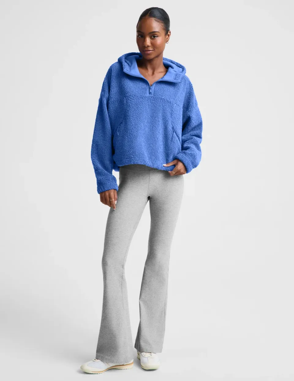 Beyond Yoga Unity 1/4 Zip Hoodie hoodie Mineral Blue bouclé