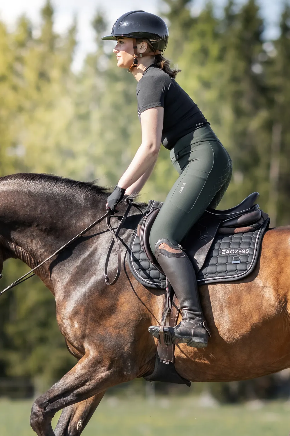 ZacZess Ohio ridleggings emerald full grip hög midja