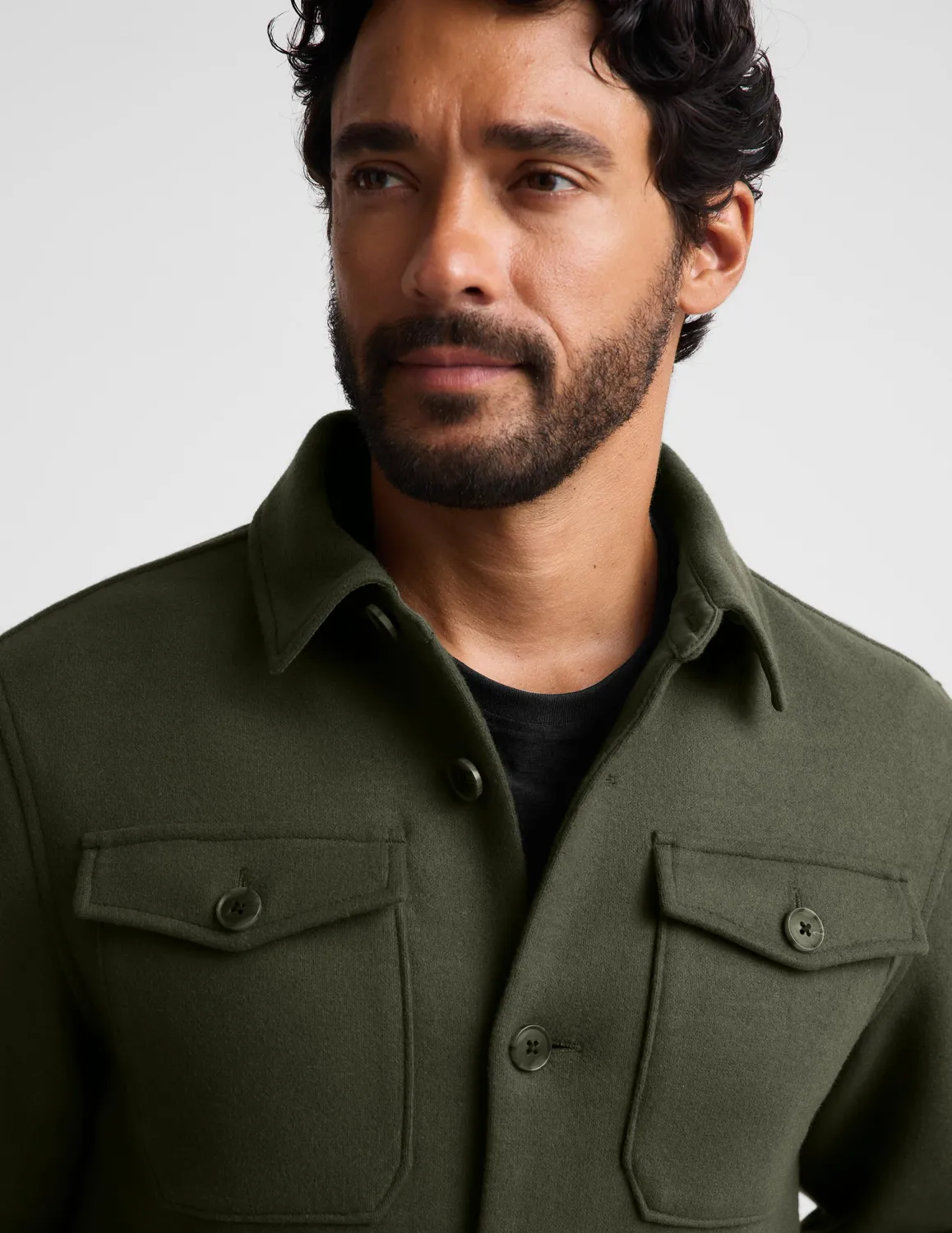 Beyond Yoga Day to Night Wool skjortjacka herr grön XS-2XL ull