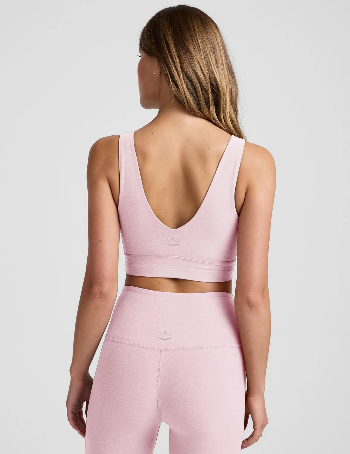 Beyond Yoga Spacedye Good Day Long Line sport-bh Frosty Pink Heather mjuk