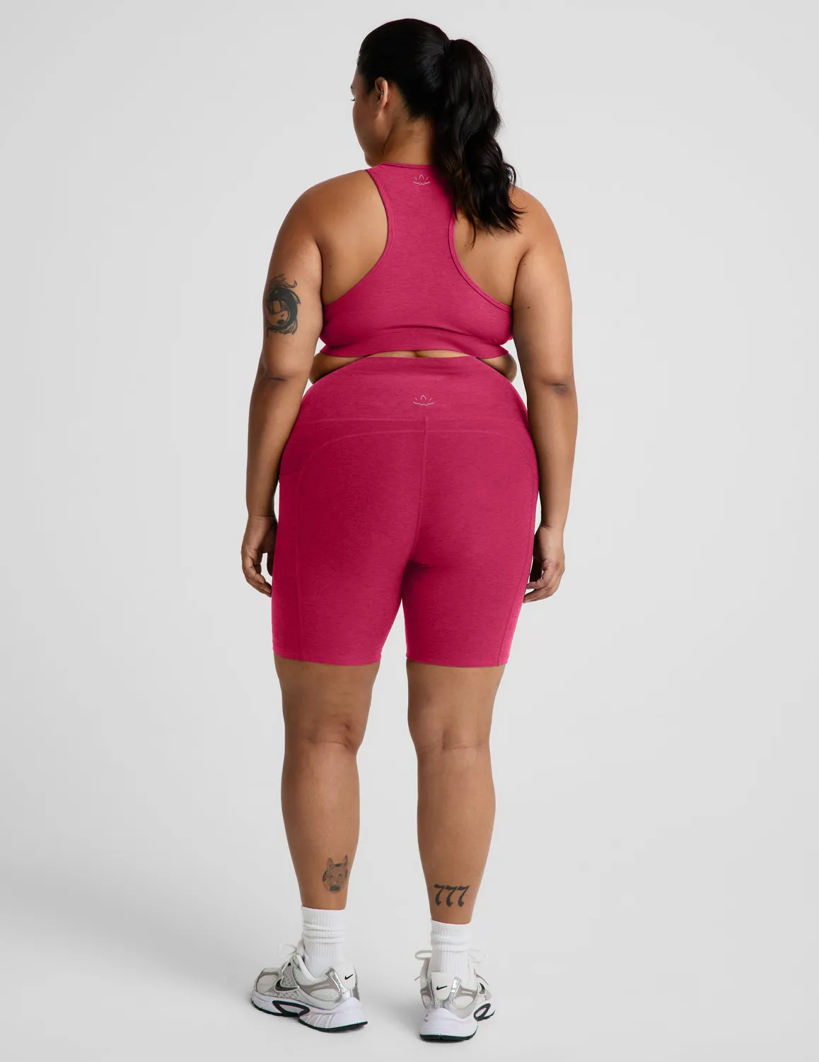 Beyond Yoga Spacedye Keep Pace 7 tum shorts Berry Red Heather