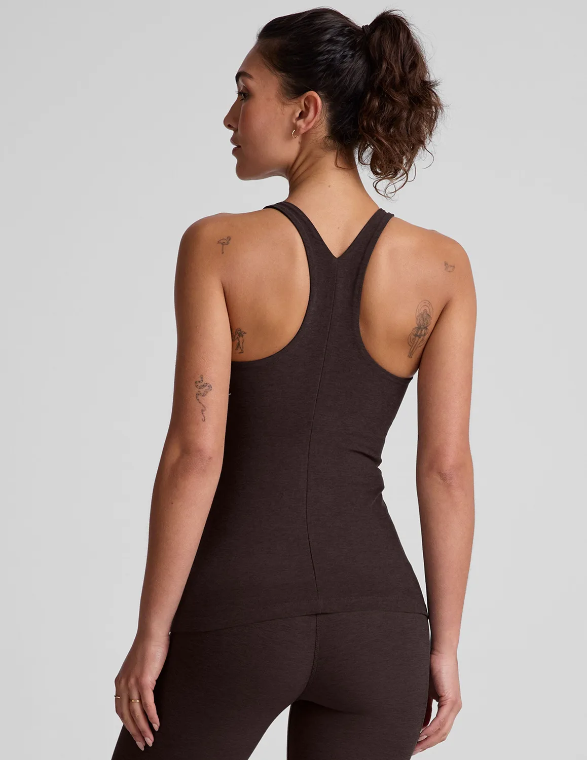Beyond Yoga Spacedye Refocus Tank linne Dark Chocolate med bh
