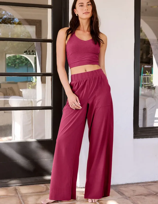 Beyond Yoga Easy Wide Leg Pant 29" byxor Sangria vida