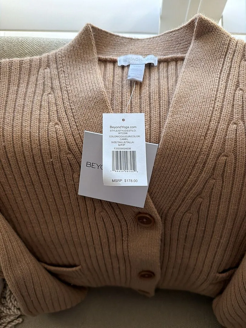 Beyond Yoga Wool Blend Cardigan kofta Gray Heather ullmix