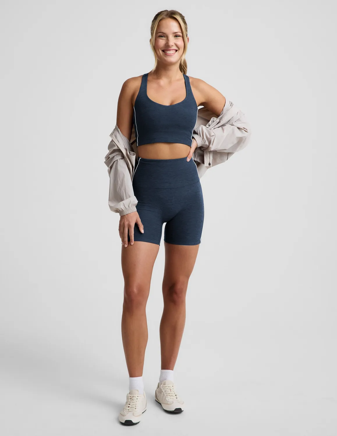 Beyond Yoga Spacedye Streamline Racerback träningslinne Nocturnal Navy