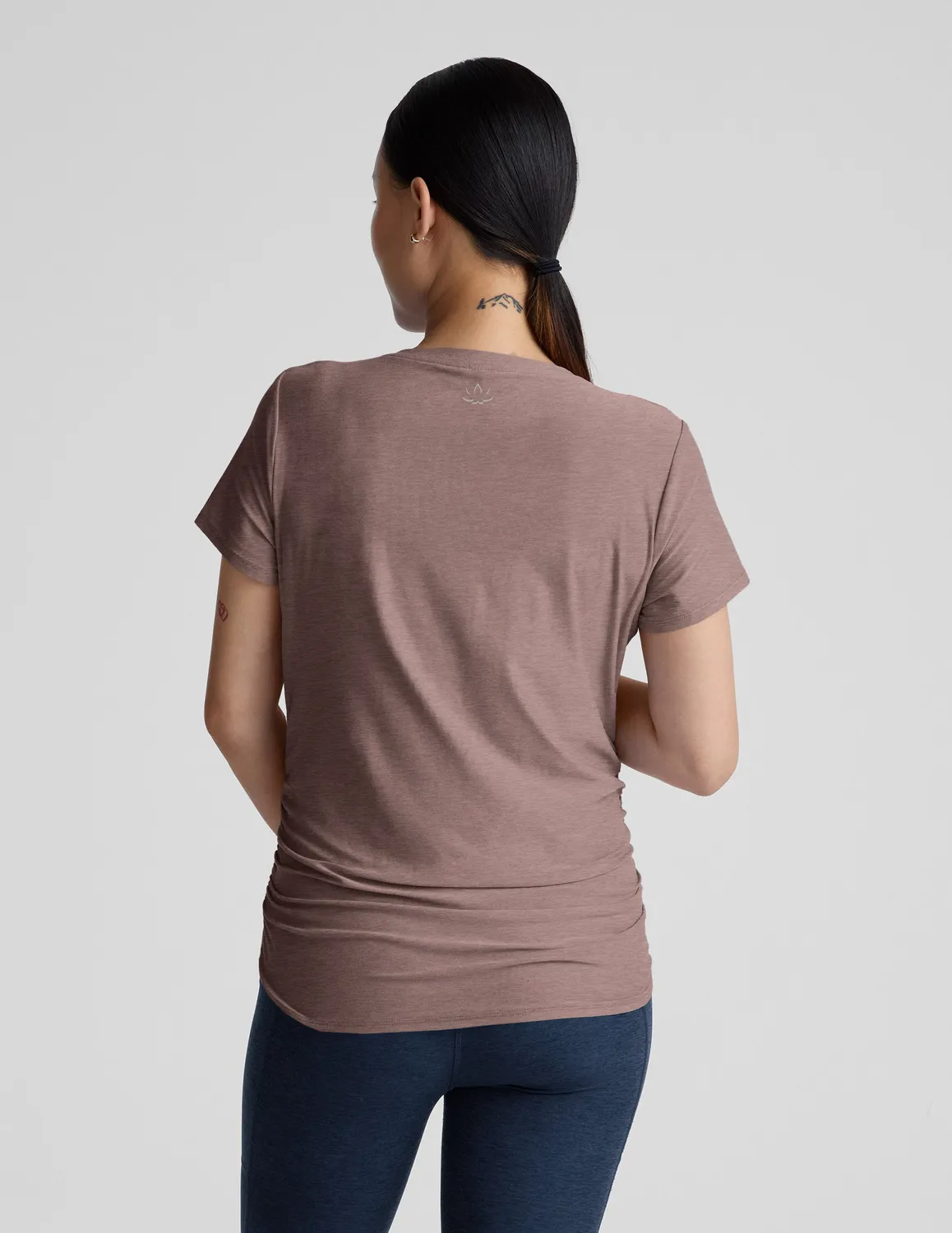 Beyond Yoga Featherweight One & Only Maternity Tee t-shirt Rosey Taupe Heather