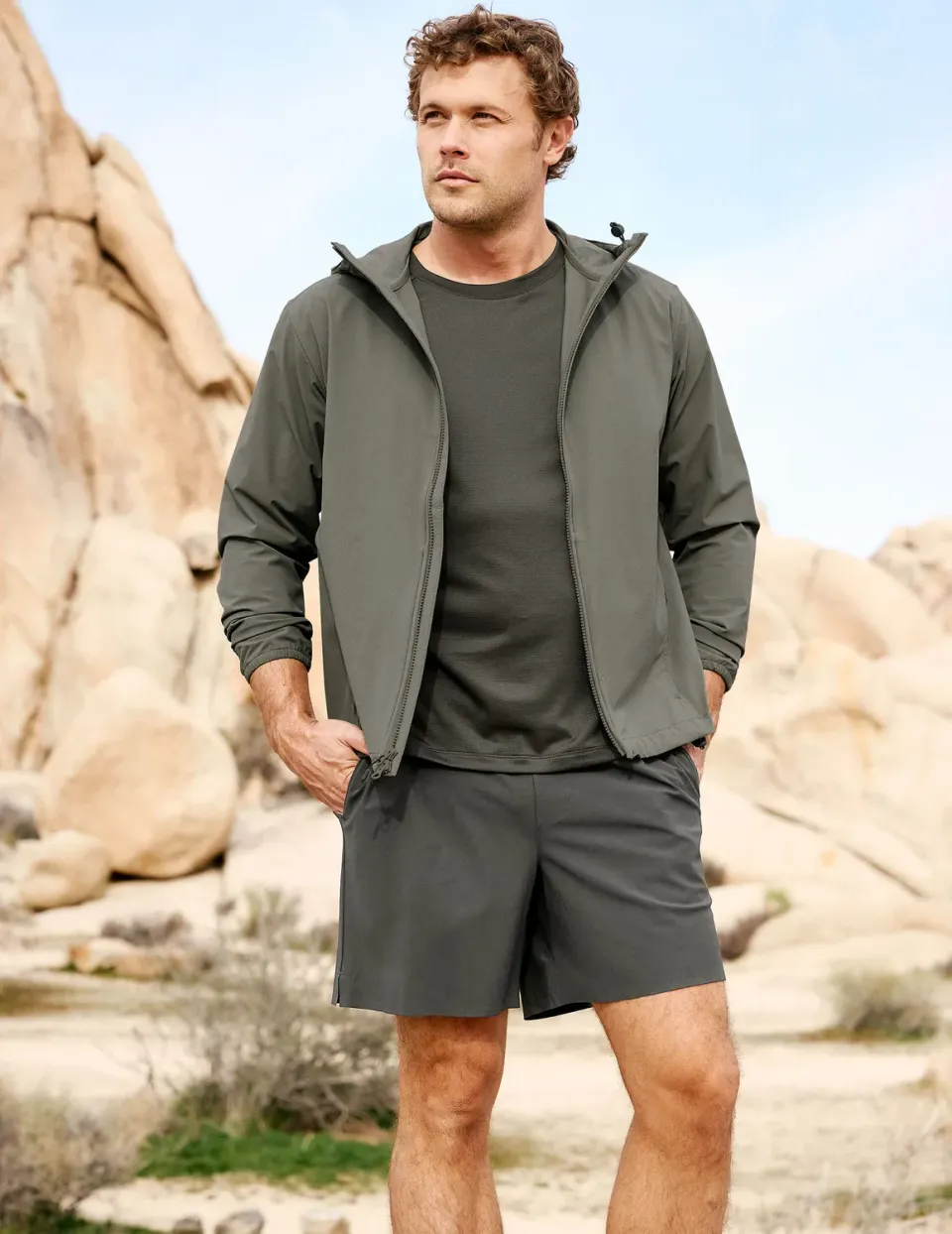 Beyond Yoga WarpLite Range Lined Short 6" shorts Slate Green